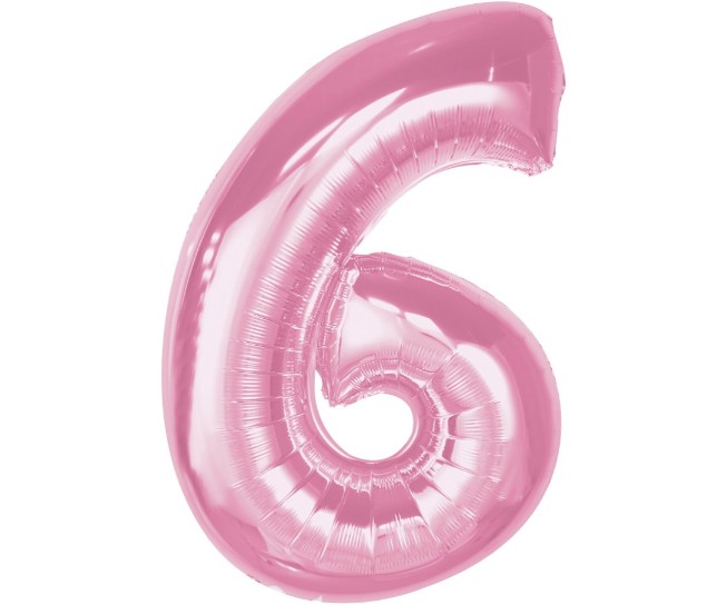 Balon foliowy B&C cyfra "6" j. różowa 92cm CH-S9J6 GoDan